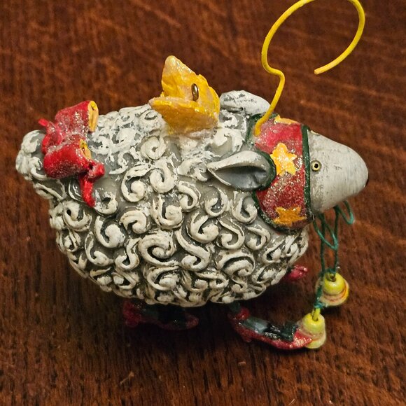 Mackenzie Childs Christmas Sheep in Red Shoes by Patience Brewster 4" - Picture 2 of 6